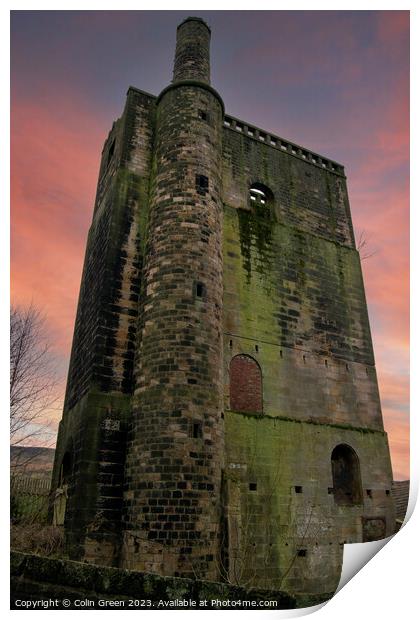 Lumbutts Mill Water Tower Remains Print by Colin Green