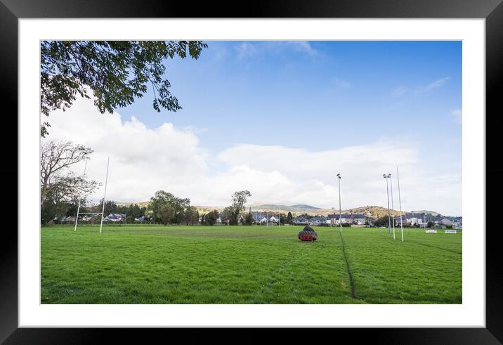 Rugby pitch at Bala Framed Mounted Print by Jason Wells