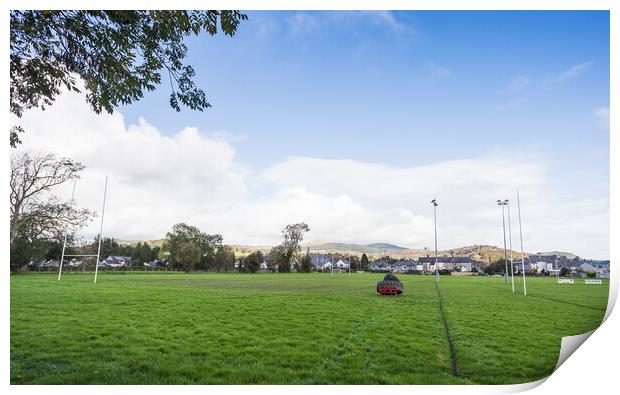Rugby pitch at Bala Print by Jason Wells
