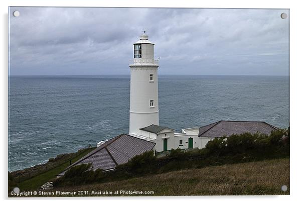 Trevose Lighthouse Acrylic by Steven Plowman