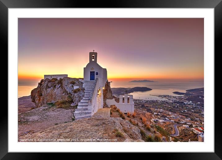 The sunrise from Agios Konstantinos and Agios Ioannis the Theolo Framed Mounted Print by Constantinos Iliopoulos