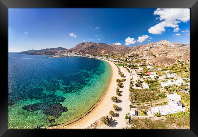 The beach Avlomonas at the port Livadi of Serifos island, Greece Framed Print by Constantinos Iliopoulos