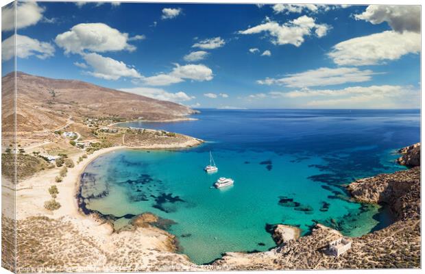 The beach Psili Ammos of Serifos island, Greece Canvas Print by Constantinos Iliopoulos