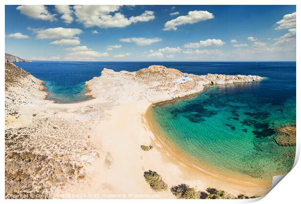 The beach Agios Sostis of Serifos island in Cyclades, Greece Print by Constantinos Iliopoulos