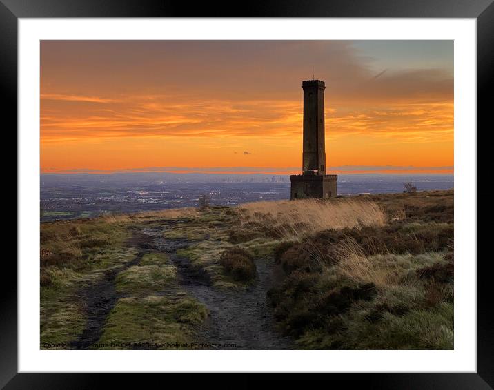 Sunset at Peel Tower, Holcombe Moor Framed Mounted Print by Gemma De Cet