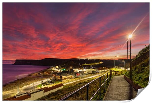 Sunrise at Saltburn by the Sea Print by Kevin Winter