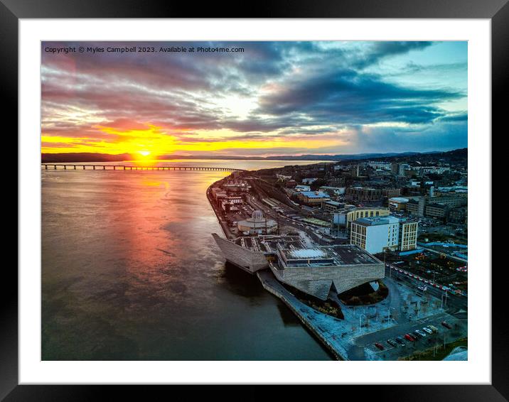 River Tay at sunset Framed Mounted Print by Myles Campbell