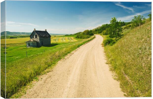 country backroad  though hills Canvas Print by Dave Reede