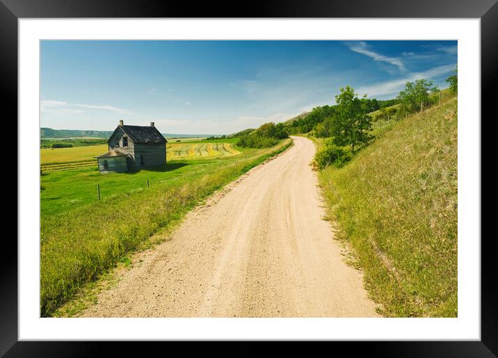 country backroad  though hills Framed Mounted Print by Dave Reede