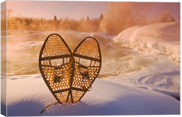 close-up of snowshoes Canvas Print by Dave Reede