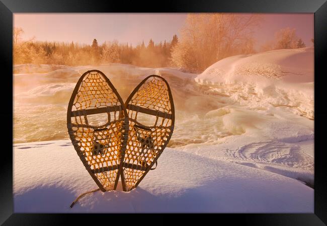 close-up of snowshoes Framed Print by Dave Reede