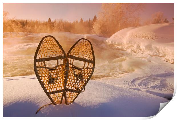 close-up of snowshoes Print by Dave Reede