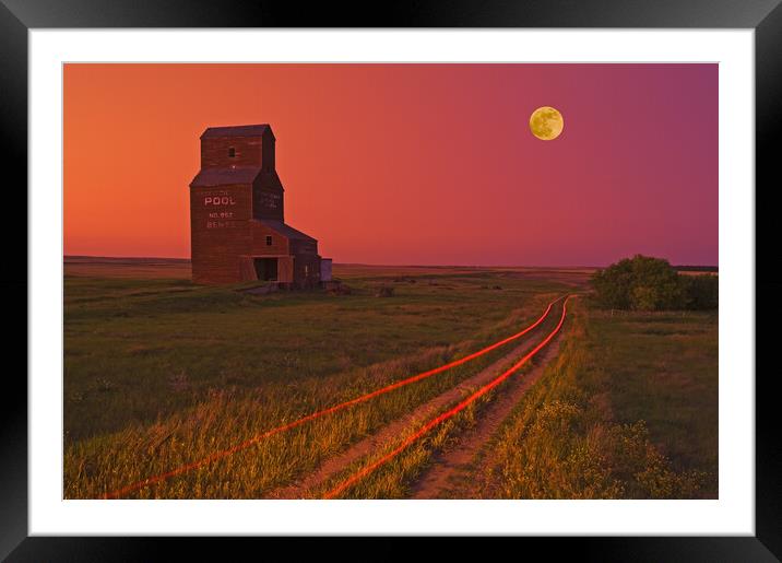 old grain elevator, abandoned town of Bents Framed Mounted Print by Dave Reede