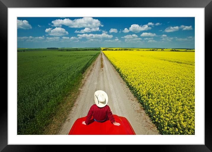 The Long, Straight Backroad Framed Mounted Print by Dave Reede