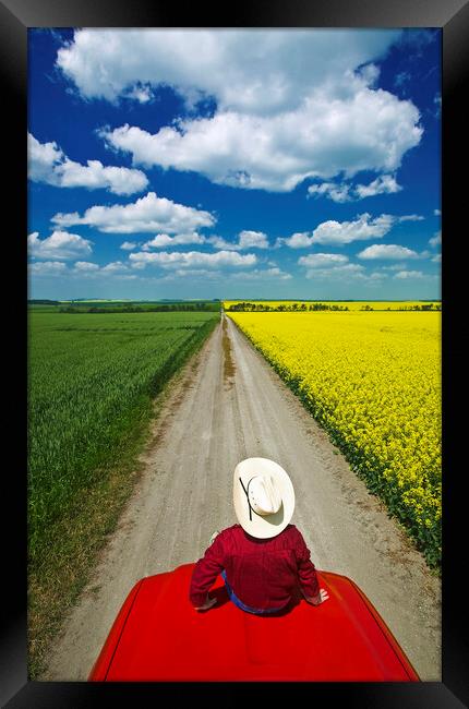 The Long, Straight Backroad #2 Framed Print by Dave Reede