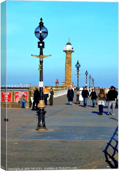 Whitby pier. Canvas Print by john hill
