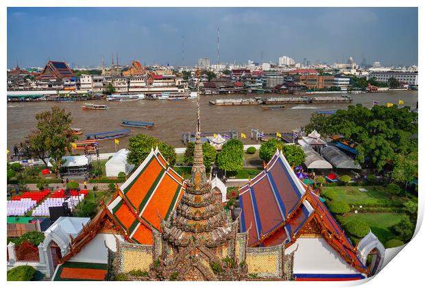 Bangkok From Wat Arun Temple In Thailand Print by Artur Bogacki