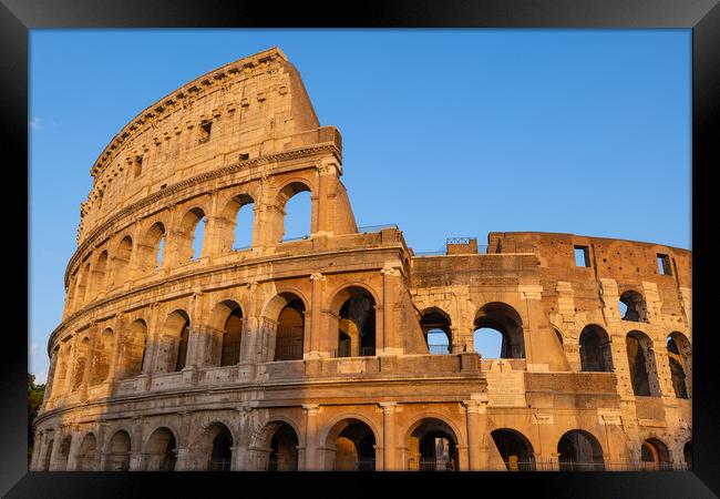 Ancient Colosseum In Rome At Sunset Framed Print by Artur Bogacki