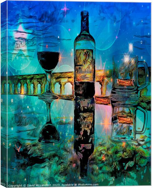 Drinks on a Starry Night Canvas Print by David Mccandlish