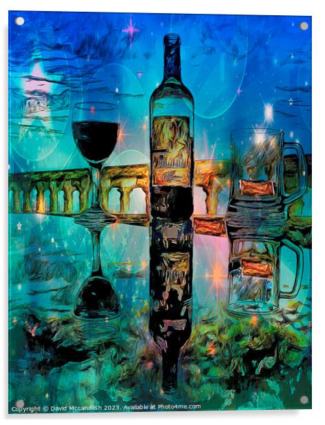 Drinks on a Starry Night Acrylic by David Mccandlish