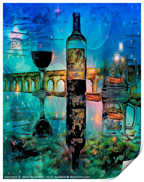 Drinks on a Starry Night Print by David Mccandlish