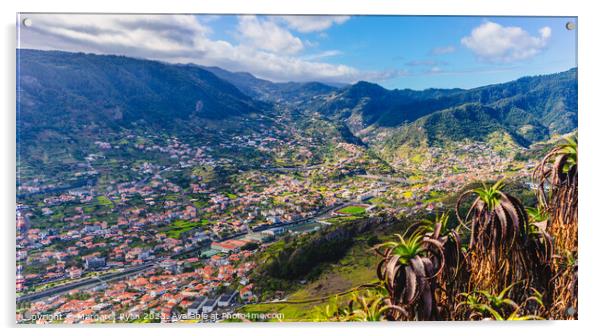 Machico Valley Madeira Acrylic by Margaret Ryan