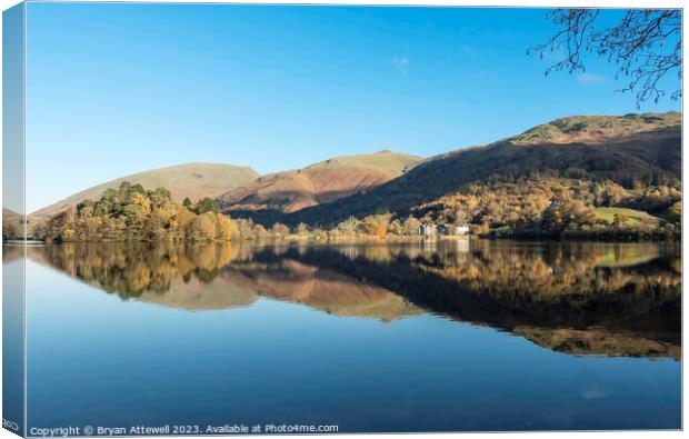 Autumn Grasmere reflection Canvas Print by Bryan Attewell