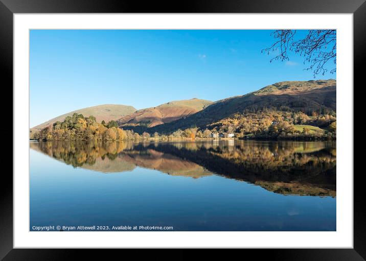 Autumn Grasmere reflection Framed Mounted Print by Bryan Attewell