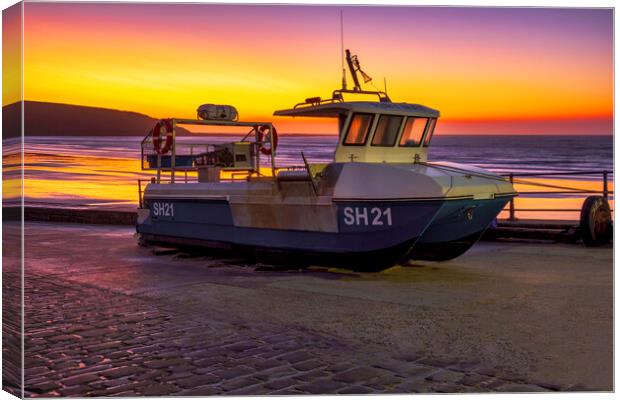 Filey Boat Ramp Sunrise Canvas Print by Tim Hill