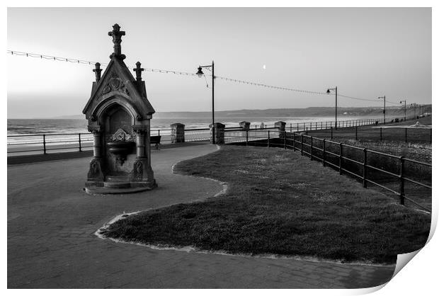  Filey Seafront Black and White Print by Tim Hill