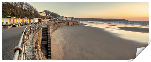 Filey Beach Huts Panoramic Print by Tim Hill