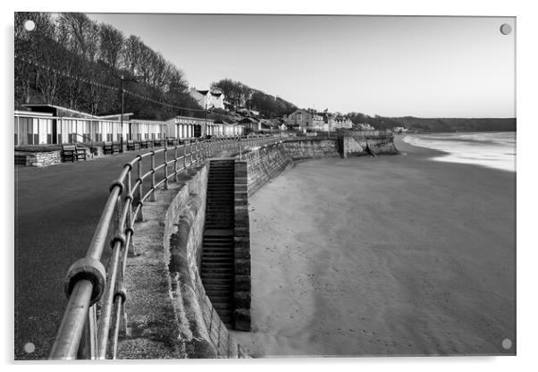 Filey Black and White Acrylic by Tim Hill