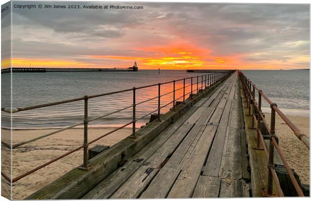 December sunrise over the Old Wooden Pier Canvas Print by Jim Jones