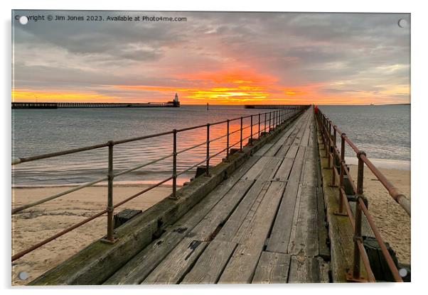 December sunrise over the Old Wooden Pier Acrylic by Jim Jones