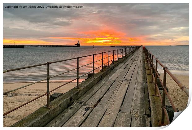 December sunrise over the Old Wooden Pier Print by Jim Jones