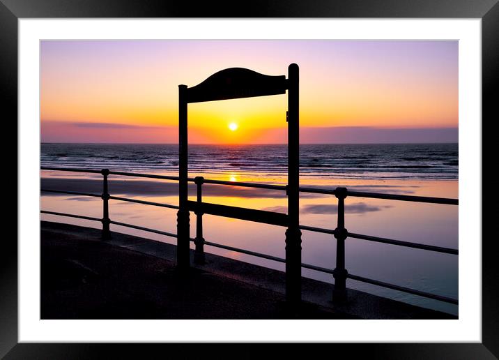 Filey Seafront 'Welcome to Filey' Sign Framed Mounted Print by Tim Hill