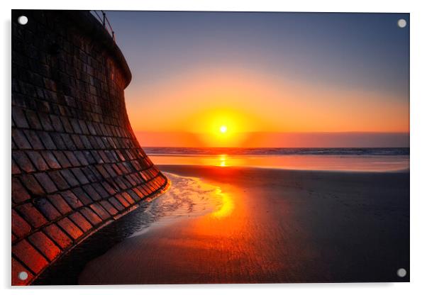  Filey Beach Sunrise Acrylic by Tim Hill