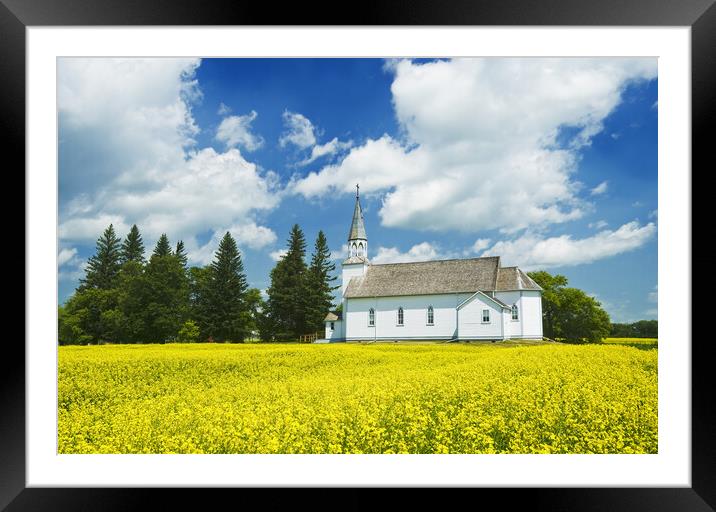 historic Chapelle St. Thérèse church Framed Mounted Print by Dave Reede