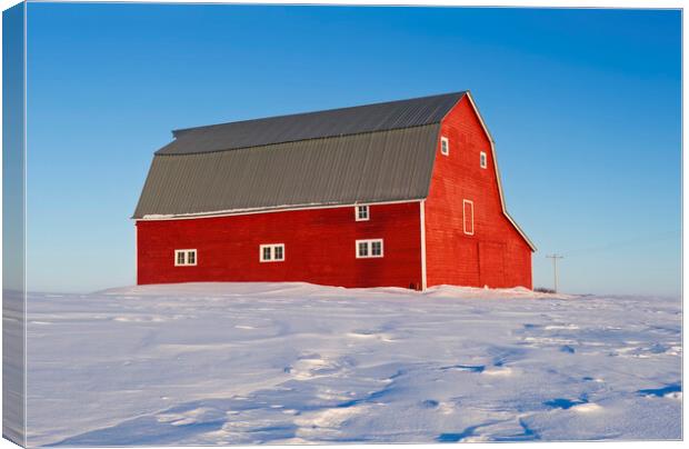 red barn  Canvas Print by Dave Reede