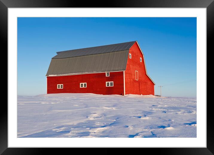 red barn  Framed Mounted Print by Dave Reede