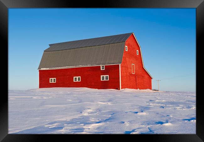 red barn  Framed Print by Dave Reede
