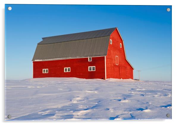 red barn  Acrylic by Dave Reede