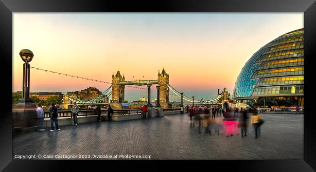 Evening at Tower Bridge - London Framed Print by Cass Castagnoli