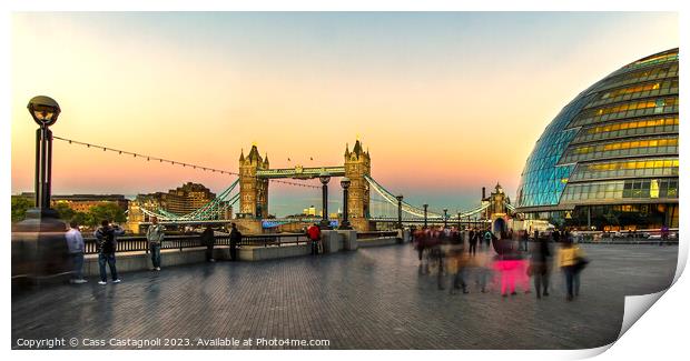Evening at Tower Bridge - London Print by Cass Castagnoli