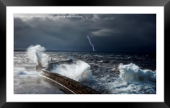 Storm at Burghead Bay Framed Mounted Print by Tom McPherson