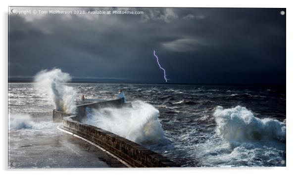 Storm at Burghead Bay Acrylic by Tom McPherson