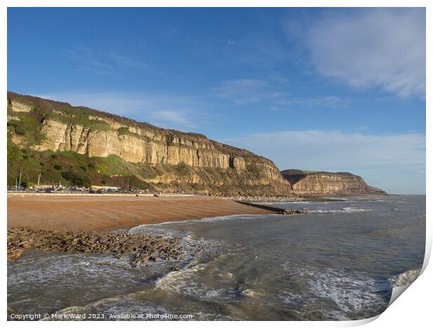 The cliffs of Hastings in East Sussex. Print by Mark Ward