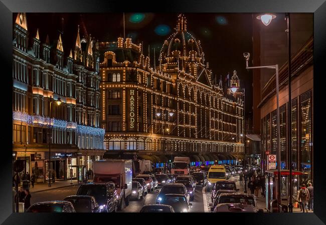 London Christmas lights  Framed Print by Alan Matkin