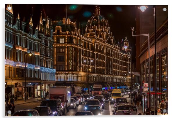 London Christmas lights  Acrylic by Alan Matkin