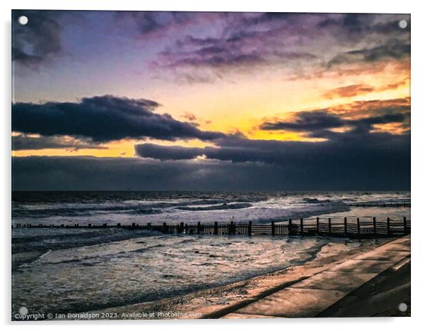 Bacton Beach Acrylic by Ian Donaldson